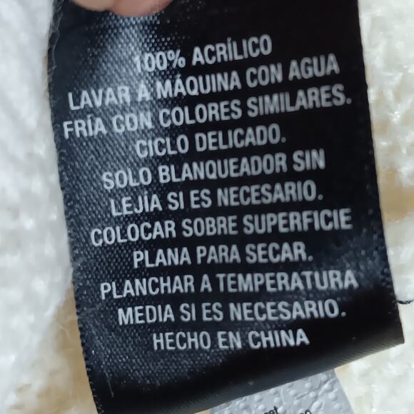 Mossimo Knit Sweater Top Size Small Off White Cold Shoulders Long Sleeve - Picture 8 of 9